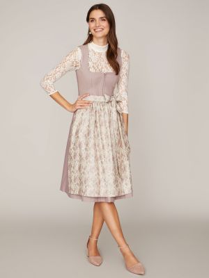 Lavendelfarbenes Dirndl mit 2 Schürzen Lavendelfarbenes Dirndl mit 2 Schürzen