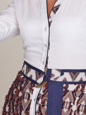 Blusenkleid mit geometrischen Fransenmuster Blusenkleid mit geometrischen Fransenmuster