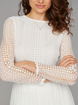Langärmliger Braut-Body mit Häkelspitze und Futterstoff Langärmliger Braut-Body mit Häkelspitze und Futterstoff