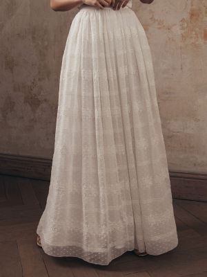 Langer Braut-Rock im Boho-Stil mit Georgette-Muster Langer Braut-Rock im Boho-Stil mit Georgette-Muster