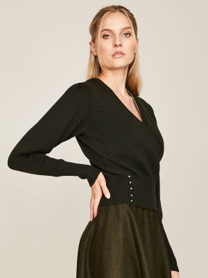 Dunkelgrüner Pullover aus Merinowolle Dunkelgrüner Pullover aus Merinowolle