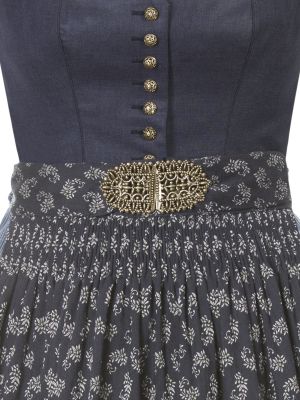 Blaues Dirndl mit floraler Dirndlschürze Blaues Dirndl mit floraler Dirndlschürze