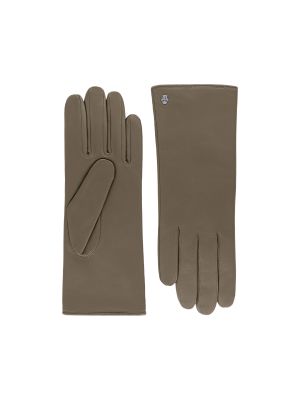 Khakifarbene wasserabweisende Handschuhe aus Leder