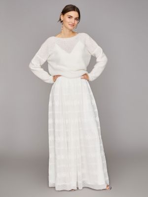 Langer Braut-Rock im Boho-Stil mit Georgette-Muster Langer Braut-Rock im Boho-Stil mit Georgette-Muster