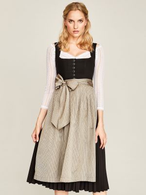 Schwarzes Dirndl mit grau-schimmernder Schürze Schwarzes Dirndl mit grau-schimmernder Schürze