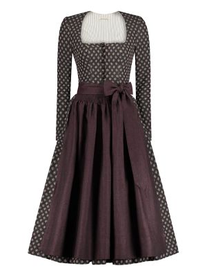 Dunkelblaues Langarm-Dirndl mit Blumenmuster Dunkelblaues Langarm-Dirndl mit Blumenmuster