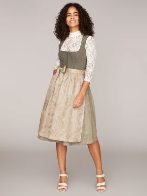 Olivgrünes Dirndl mit 2 Schürzen Olivgrünes Dirndl mit 2 Schürzen
