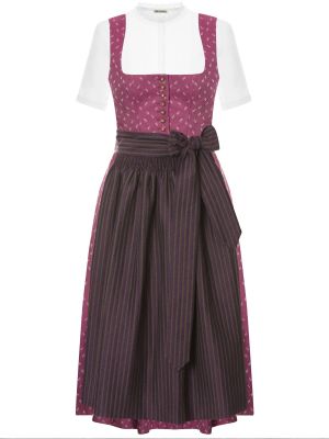 Stretch-Dirndl in Beere mit floralem Muster Stretch-Dirndl in Beere mit floralem Muster