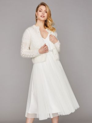 Braut-Strickjacke aus Mohair mit Perlenknöpfe Braut-Strickjacke aus Mohair mit Perlenknöpfe