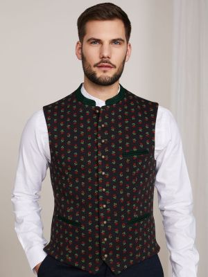 Schwarze Trachtenweste mit Muster Schwarze Trachtenweste mit Muster