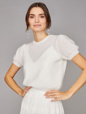 Kurzärmliger Braut-Pullover aus Mohair Kurzärmliger Braut-Pullover aus Mohair