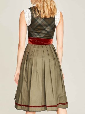 Olivgrünes Dirndl mit Karomuster Olivgrünes Dirndl mit Karomuster