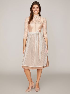 Rosé-Goldenes Dirndl mit 2 Schürzen Rosé-Goldenes Dirndl mit 2 Schürzen