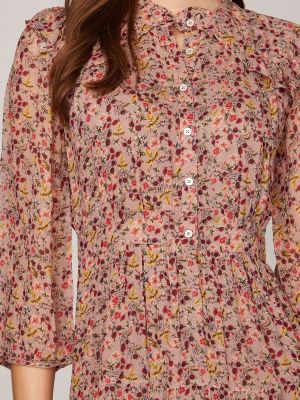 Chiffonkleid mit Blumenmuster und Rüschen Chiffonkleid mit Blumenmuster und Rüschen