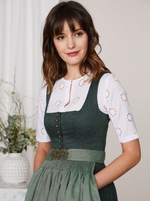 Grünes Dirndl mit quadratischem Webmuster Grünes Dirndl mit quadratischem Webmuster