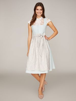 Hochgeschlossene Spitzen-Dirndlbluse mit Flügelarm Hochgeschlossene Spitzen-Dirndlbluse mit Flügelarm