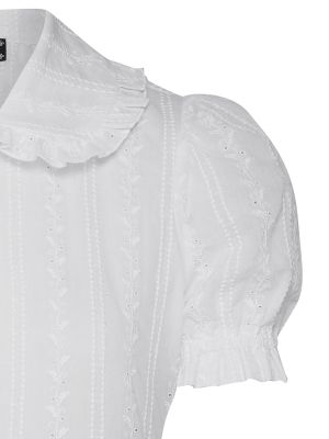 Kurzarm Bluse aus Lochstickerei Kurzarm Bluse aus Lochstickerei