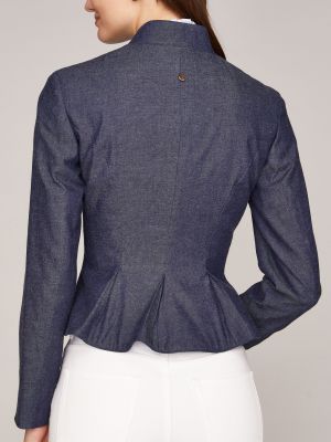 Denimfarbener Trachten-Blazer mit Stehkragen Denimfarbener Trachten-Blazer mit Stehkragen