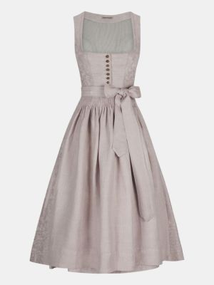 Hellrosafarbenes Dirndl mit Leinenschürze Hellrosafarbenes Dirndl mit Leinenschürze