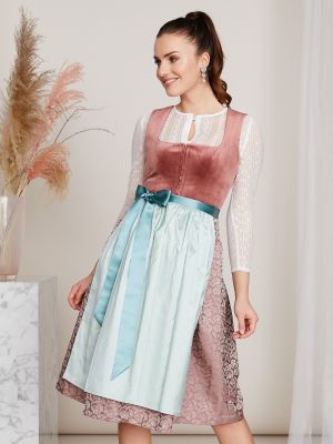 Pflaumen-farbenes Dirndl mit zwei Schürzen Pflaumen-farbenes Dirndl mit zwei Schürzen