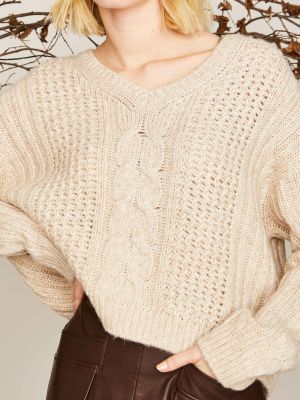 Beiger Strickpullover Beiger Strickpullover