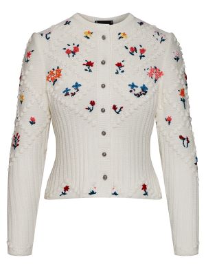 Strickjacke mit aufwendiger Blumenstickerei Strickjacke mit aufwendiger Blumenstickerei