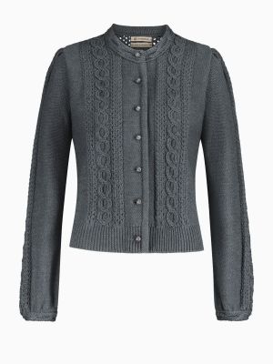 Zinngraue Oversized Strickjacke Zinngraue Oversized Strickjacke