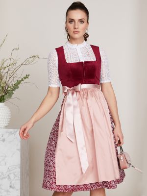 Dunkelrotes Dirndl mit zwei Schürzen Dunkelrotes Dirndl mit zwei Schürzen