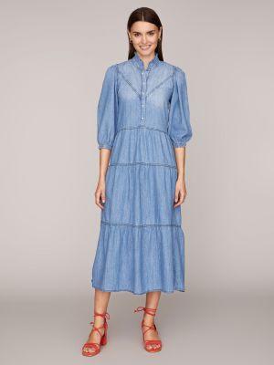Langes Kleid in Denim-Optik Langes Kleid in Denim-Optik