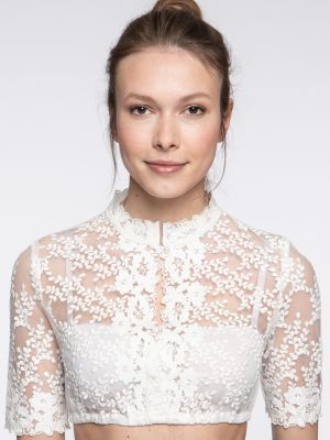 Spitzen-Dirndlbluse hochgeschlossen Spitzen-Dirndlbluse hochgeschlossen