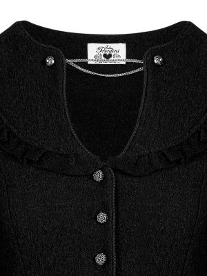 Schwarze Walkjacke mit Volanteinsätzen Schwarze Walkjacke mit Volanteinsätzen