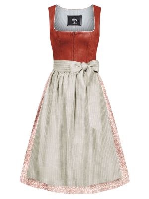 Rostbraunes Dirndl im Animalprint mit zwei Schürzen Rostbraunes Dirndl im Animalprint mit zwei Schürzen