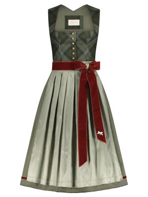 Olivgrünes Dirndl mit Karomuster Olivgrünes Dirndl mit Karomuster