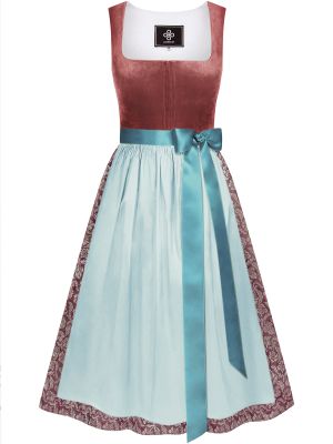 Pflaumen-farbenes Dirndl mit zwei Schürzen Pflaumen-farbenes Dirndl mit zwei Schürzen