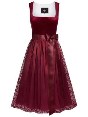 Dunkelrotes Dirndl mit zwei Schürzen Dunkelrotes Dirndl mit zwei Schürzen