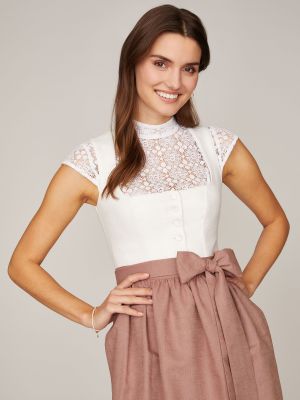 Cremeweißes Dirndl mit 2 Schürzen Cremeweißes Dirndl mit 2 Schürzen