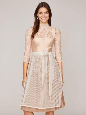 Rosé-Goldenes Dirndl mit 2 Schürzen Rosé-Goldenes Dirndl mit 2 Schürzen