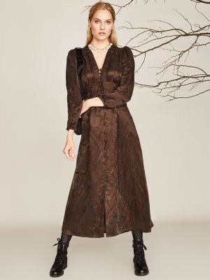 Braunes Kleid mit floralem Muster Braunes Kleid mit floralem Muster