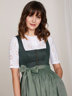 Grünes Dirndl mit quadratischem Webmuster Grünes Dirndl mit quadratischem Webmuster