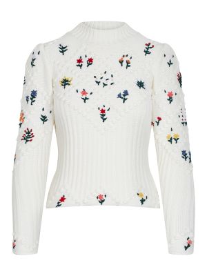 Strickpullover mit Blumenstickerei Strickpullover mit Blumenstickerei