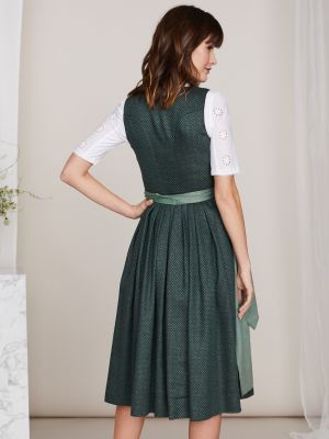 Grünes Dirndl mit quadratischem Webmuster Grünes Dirndl mit quadratischem Webmuster