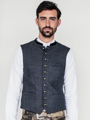 Schwarzblaue Herren-Trachtenweste Schwarzblaue Herren-Trachtenweste
