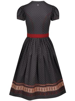 Schwarzes Kleid mit Streublumenmuster Schwarzes Kleid mit Streublumenmuster