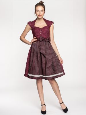 Weinrotes Dirndl mit Flügelärmchen Weinrotes Dirndl mit Flügelärmchen