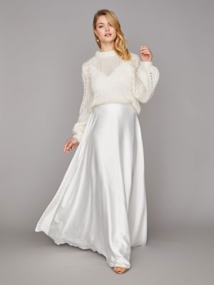 Braut-Pullover aus Mohair mit Ajourmuster Braut-Pullover aus Mohair mit Ajourmuster