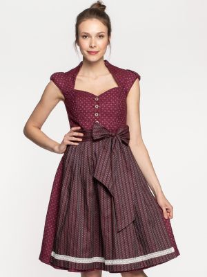 Weinrotes Dirndl mit Flügelärmchen Weinrotes Dirndl mit Flügelärmchen