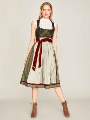 Olivgrünes Dirndl mit Karomuster Olivgrünes Dirndl mit Karomuster