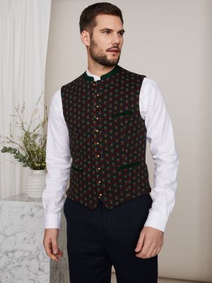 Schwarze Trachtenweste mit Muster Schwarze Trachtenweste mit Muster