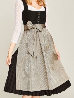 Schwarzes Dirndl mit grau-schimmernder Schürze Schwarzes Dirndl mit grau-schimmernder Schürze